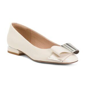 TED BAKER Leather Daria Bow Flat Shoes